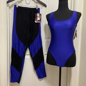 Vintage The Body‎ Co Leotard & Legging Set Bodysuit Aerobic Exercise 80s 90s NWT